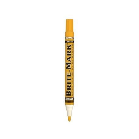BRITE-MARK AMARILLO. Marcador de Tinta Permanente Mediano, DYKEM.